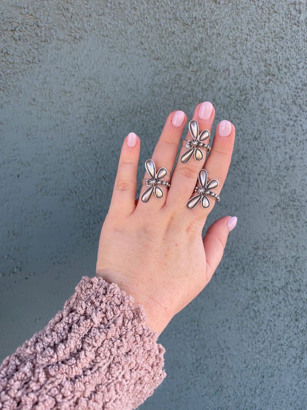HANDCRAFTED STERLING SILVER DRAGONFLY ADJUSTABLE RING
