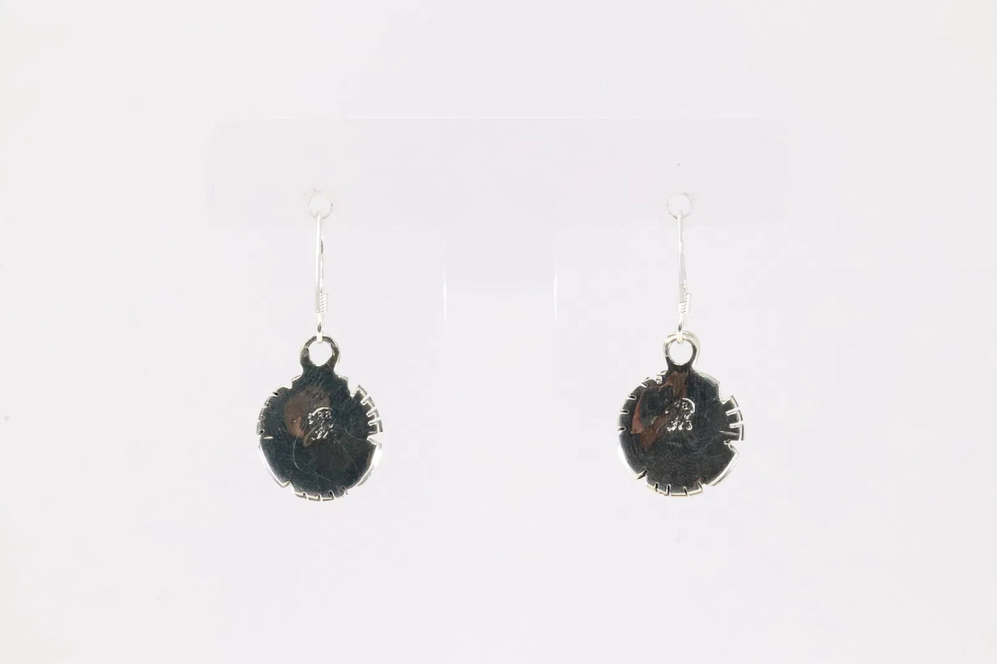 Native American Navajo Silver Turquoise Dangle Earrings by Amos Begay