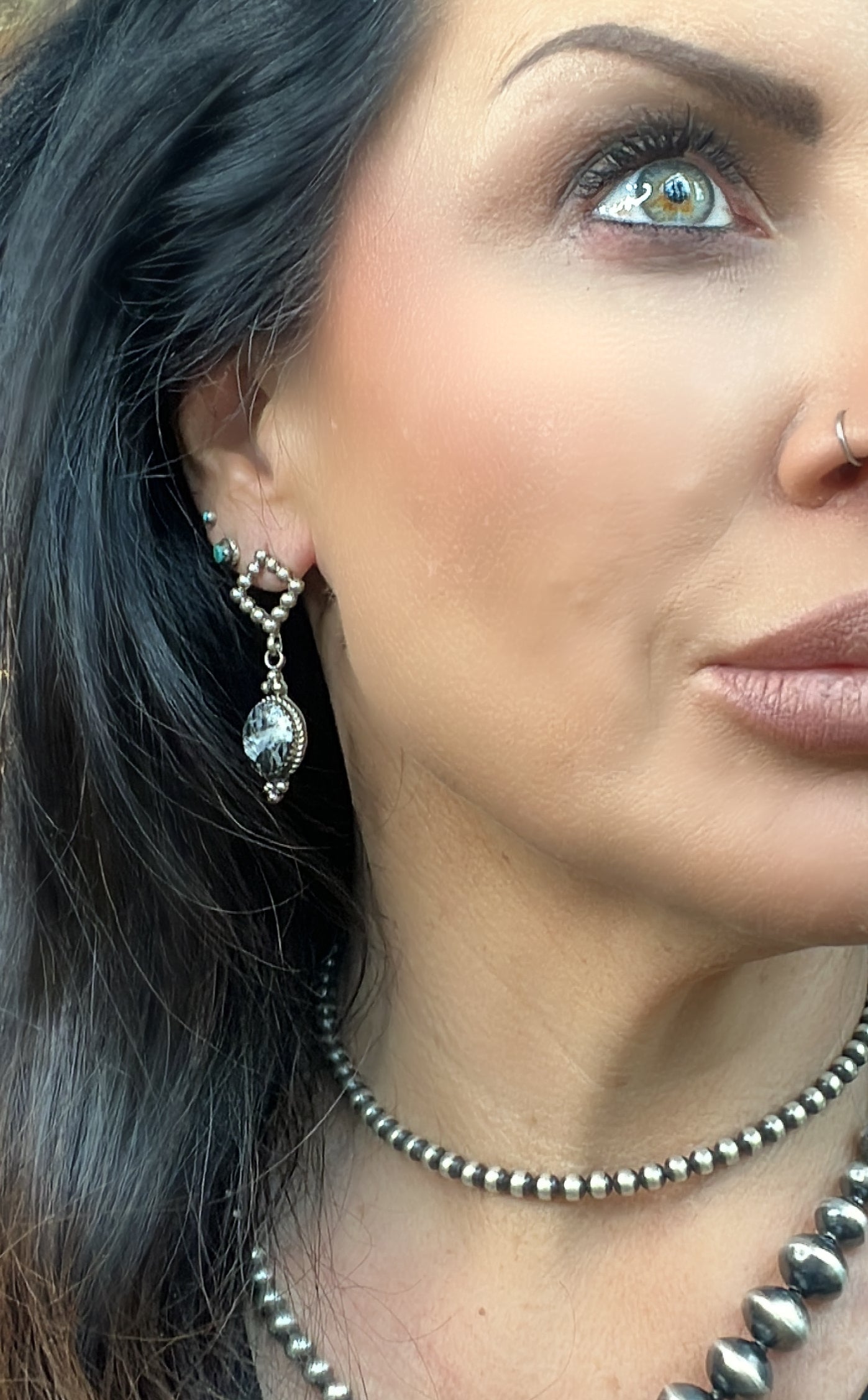 White Buffalo Dangle Earrings