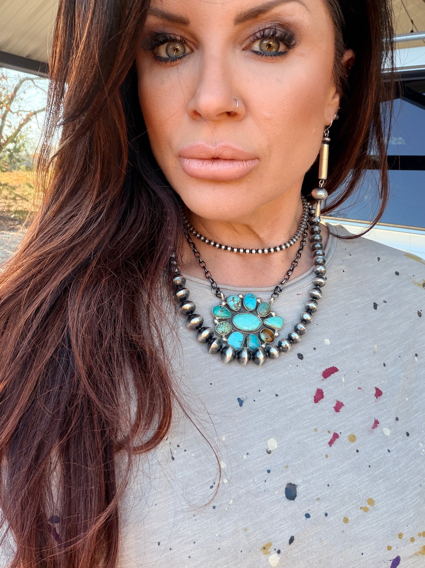 Authentic Large Cluster Necklace by Navajo Artist Geraldine James