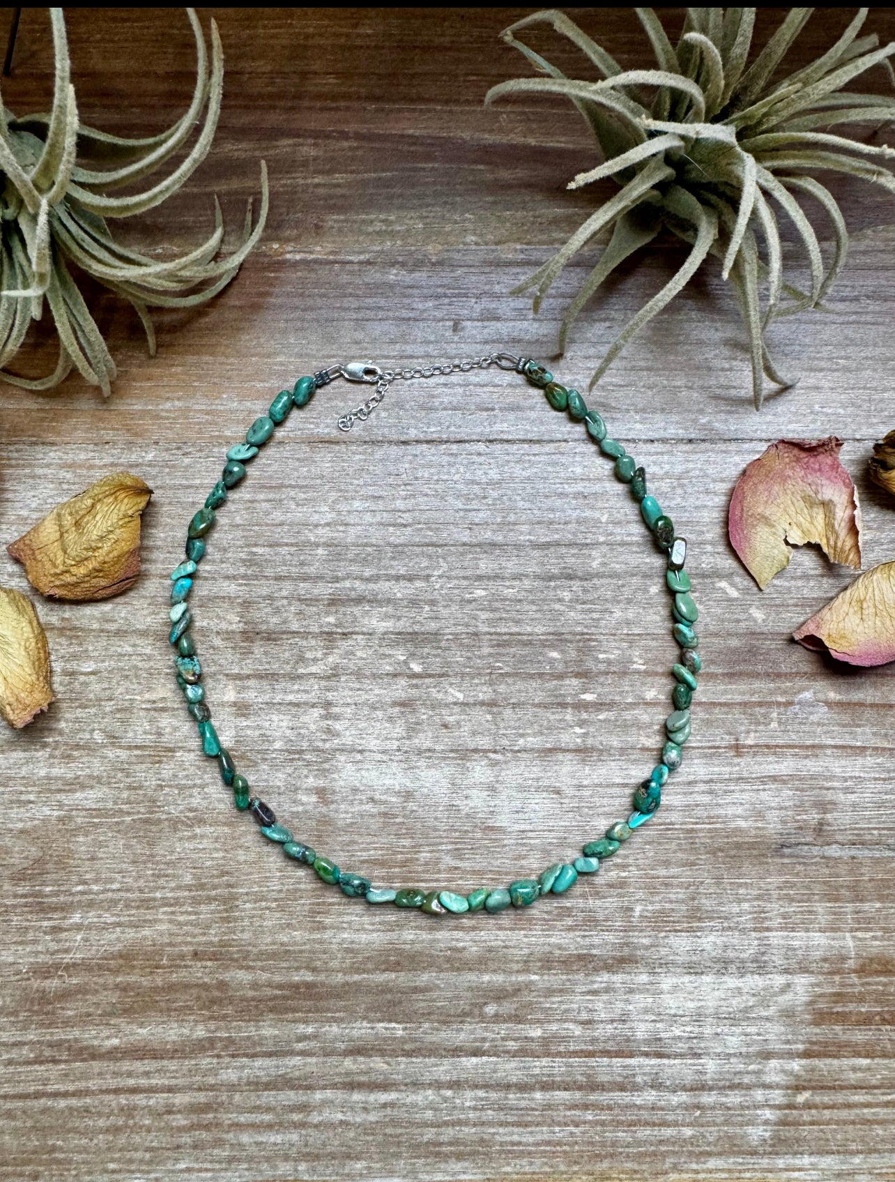 Green Nugget Turquoise Choker