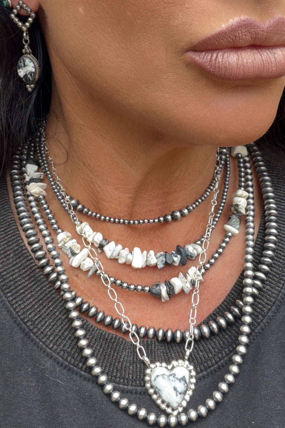 White Buffalo Heart Necklace