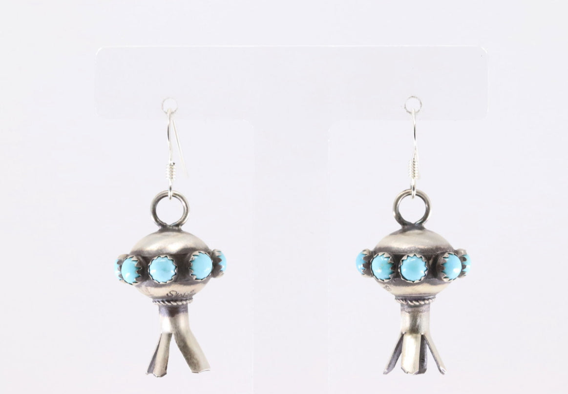 Sleeping Beauty Squash Blossom Earrings