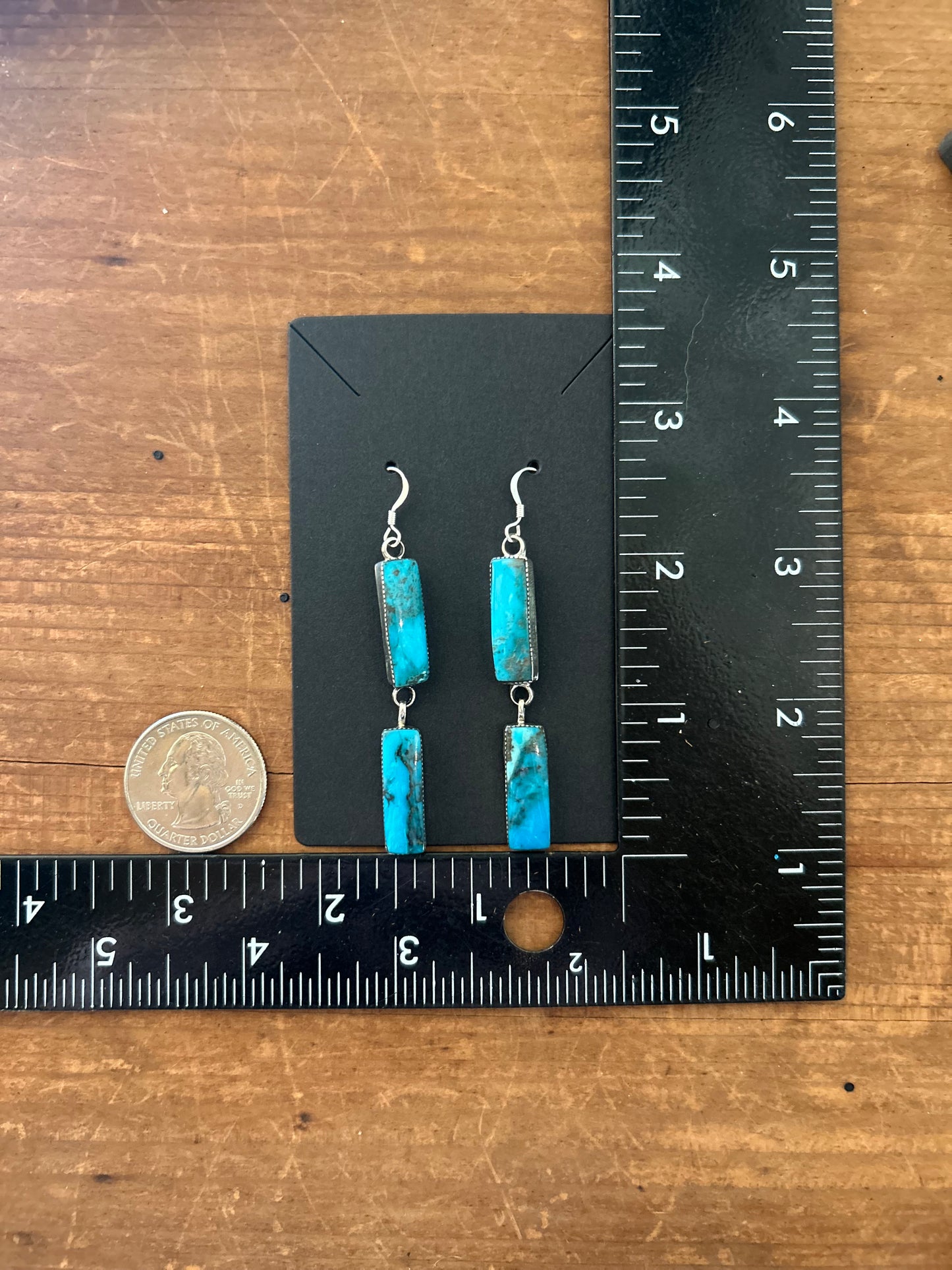 Beautiful Two Stone Turquoise Earrings by Tsosie
