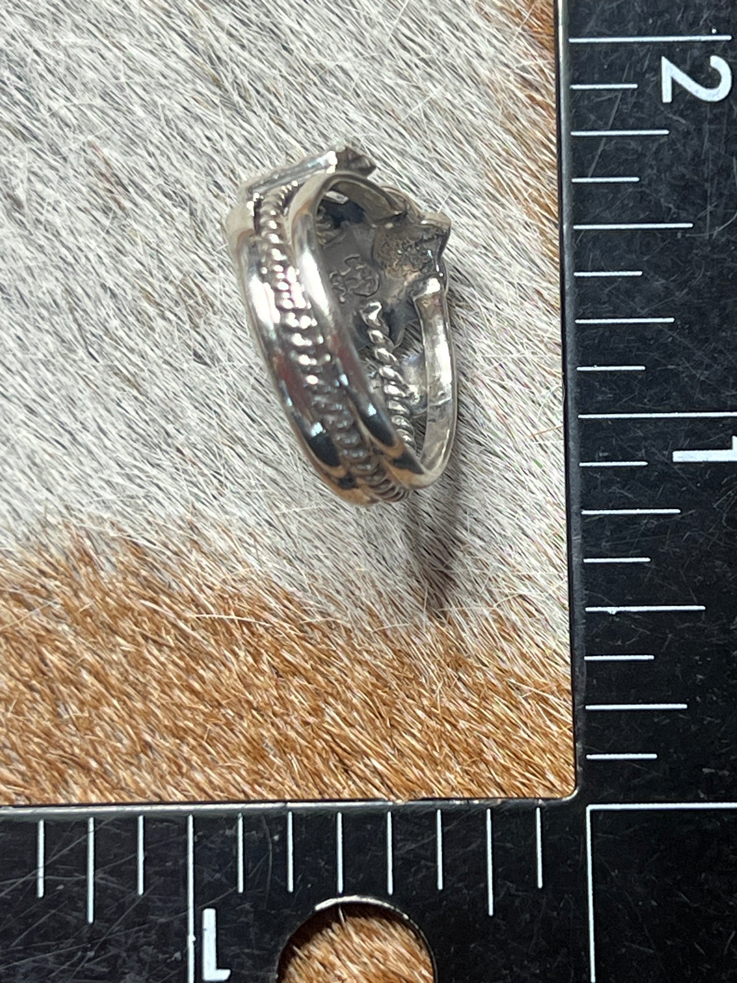 Running Bear Navajo Turquoise and Sterling Silver Ring size 8