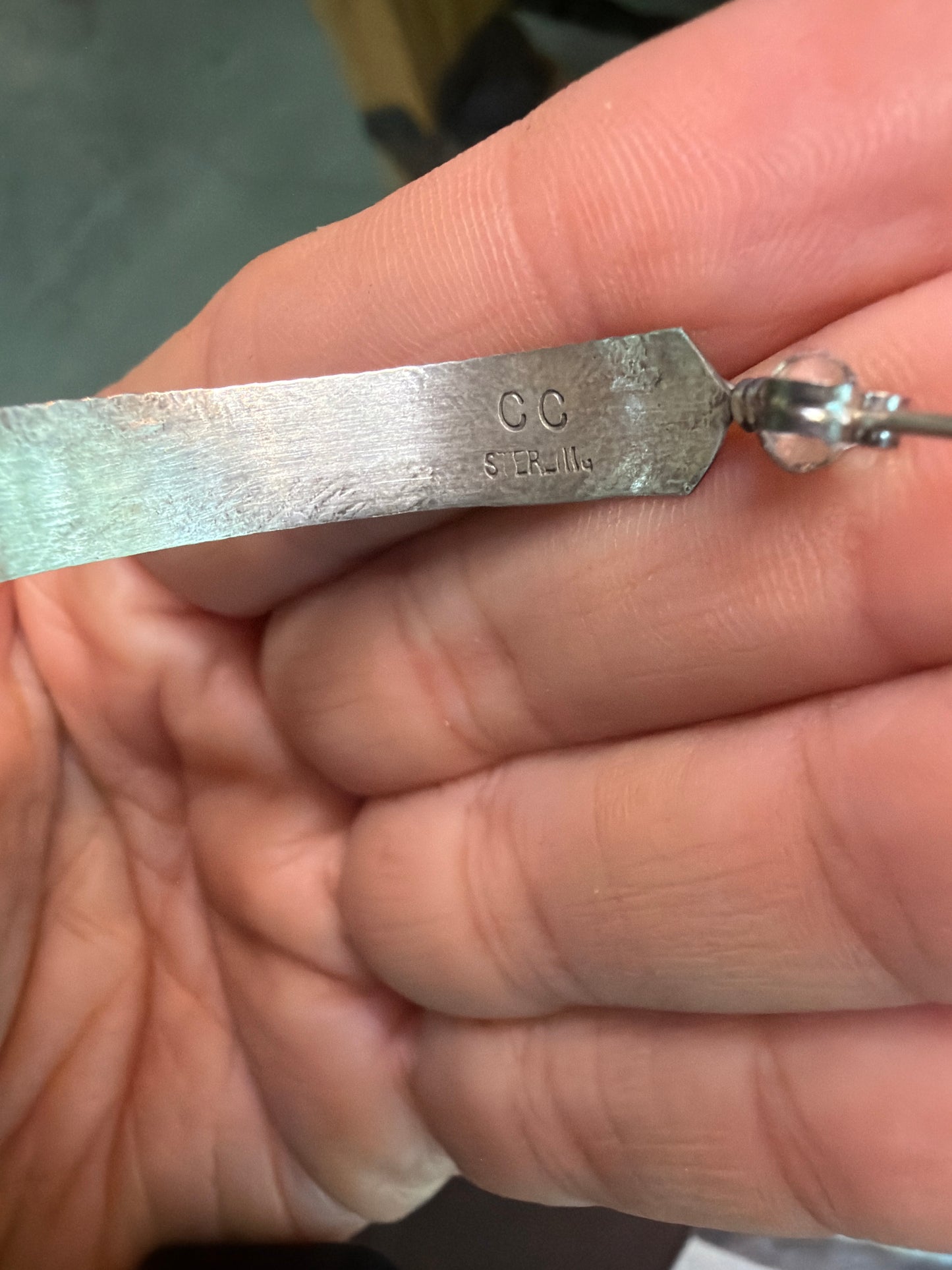 Chris Charley Native American Sterling Silver Feather Semi Hoop Earrings