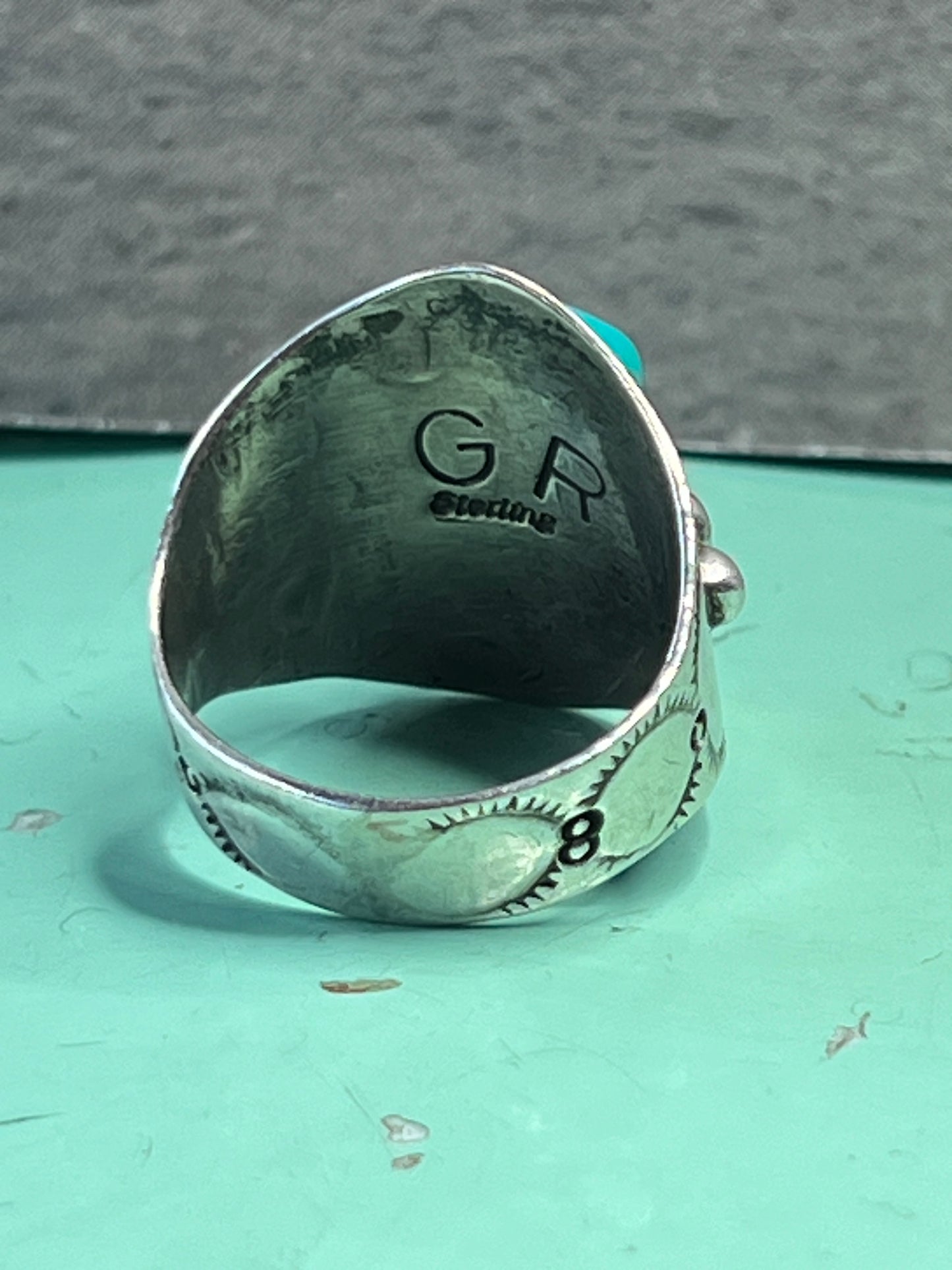 Turquoise and Sterling Silver Ring size 9