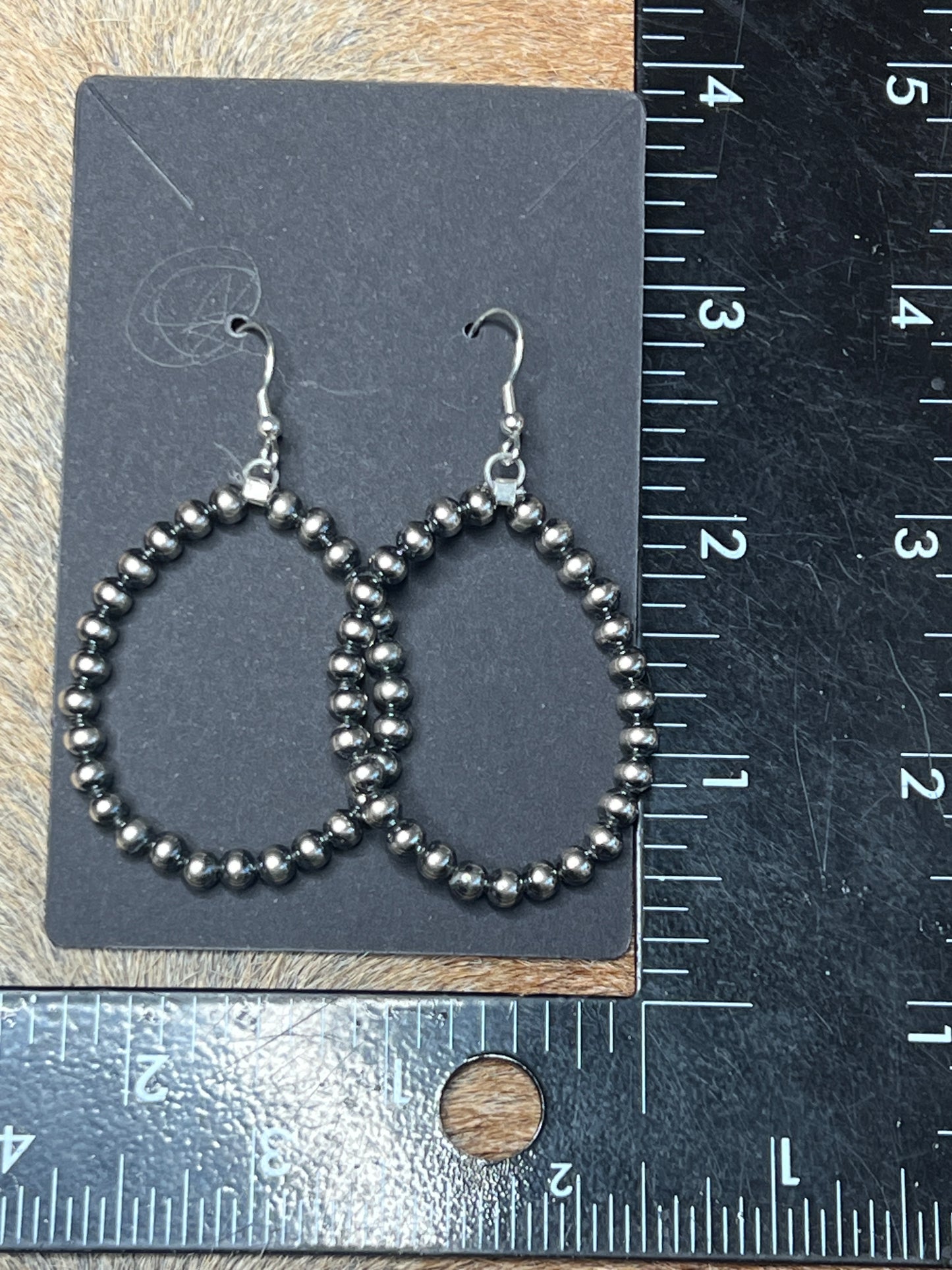 4mm Silver Pearl Hoop Earrings