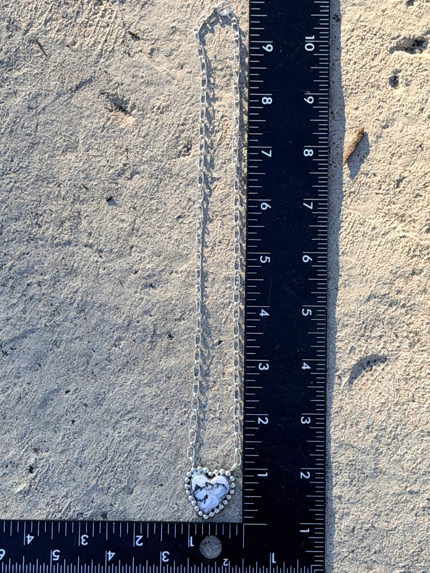 White Buffalo Heart Necklace