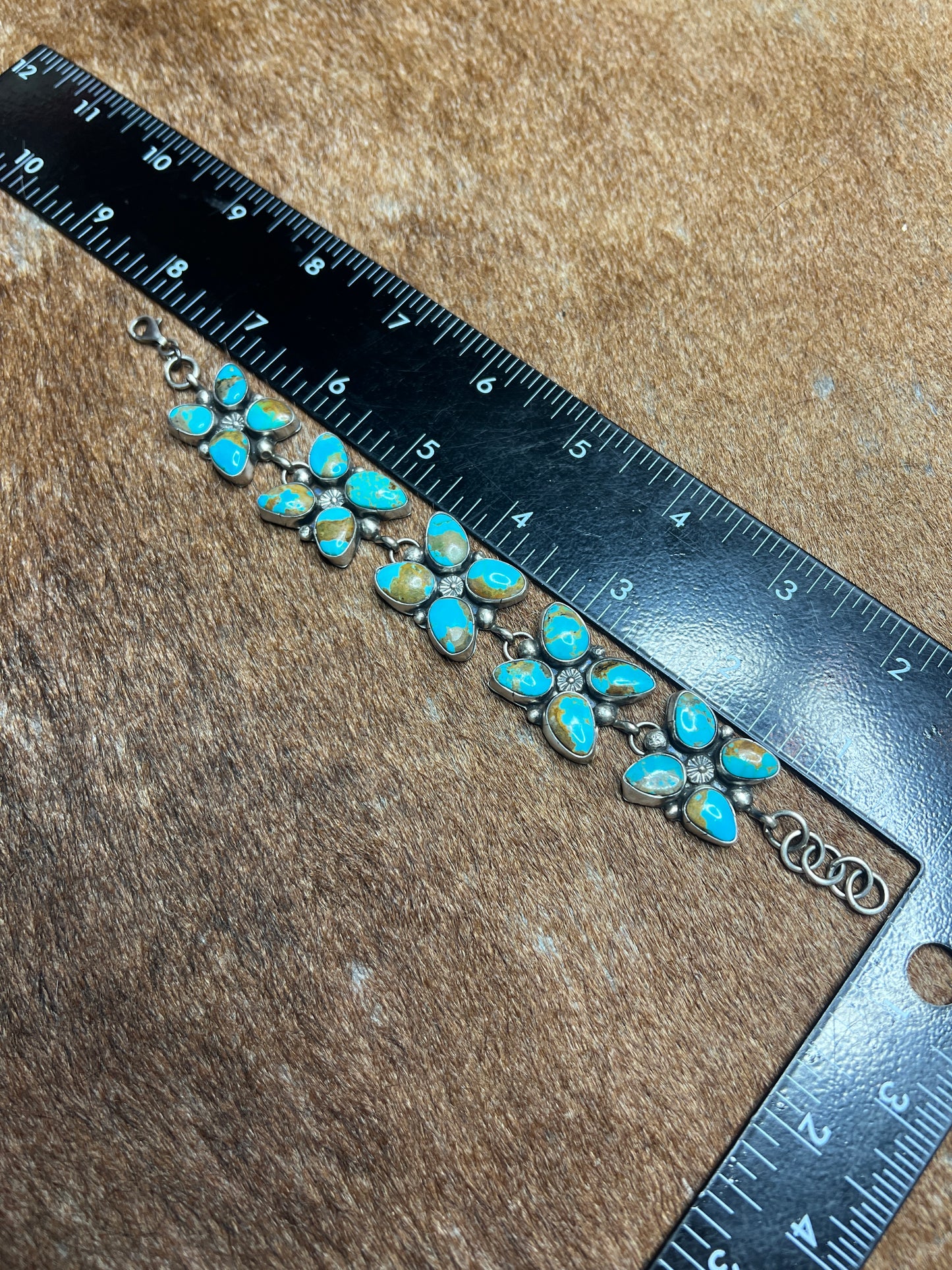 20 stones, 5 clusters with Sterling Silver Beading and Starbust Bracelet