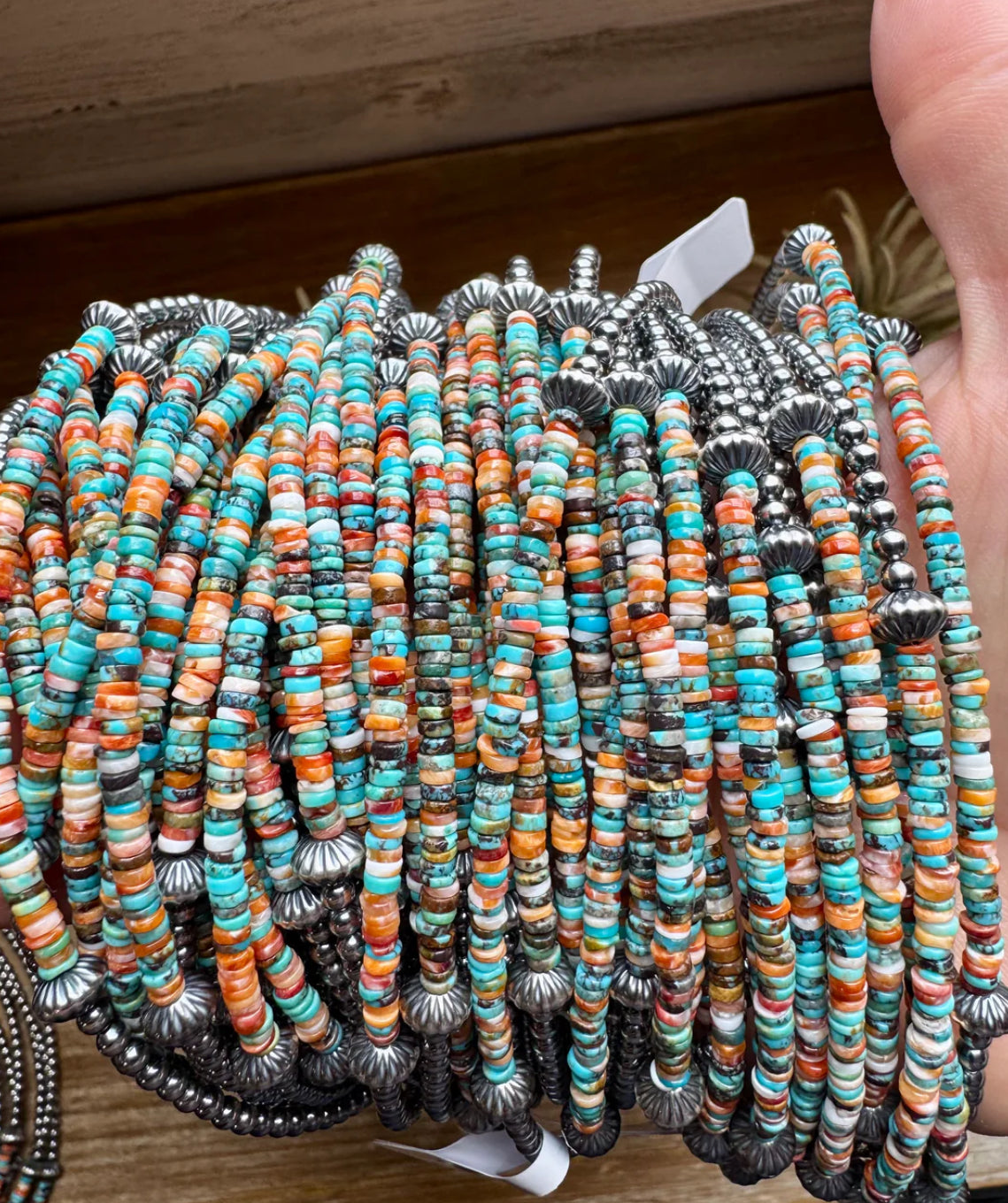 Sterling Silver Pearl Choker with Extra Turquoise & Spiny Oyster