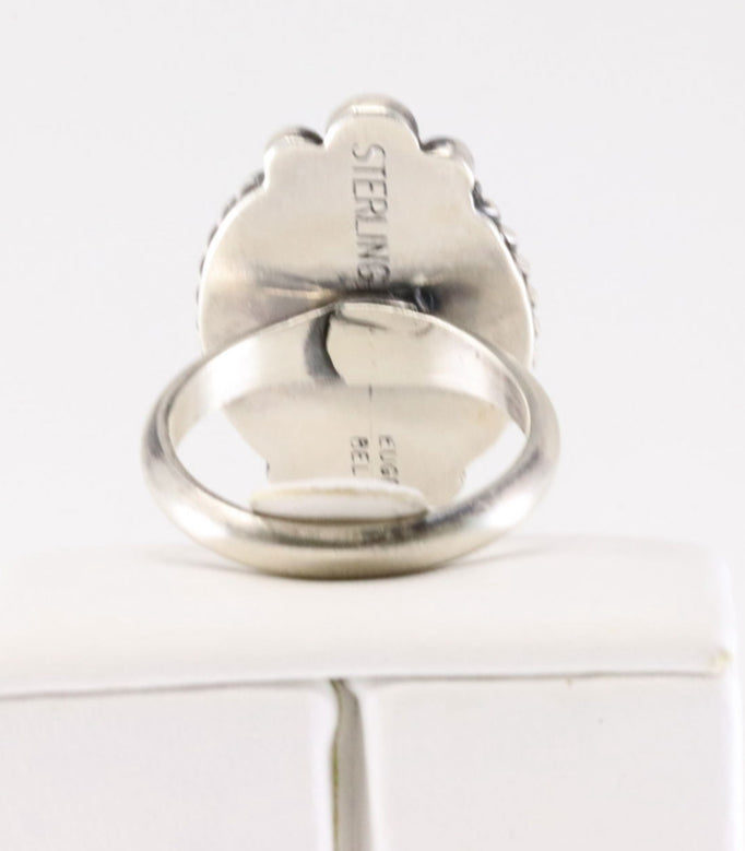 Adjustable White Buffalo Ring by Eugene Belone