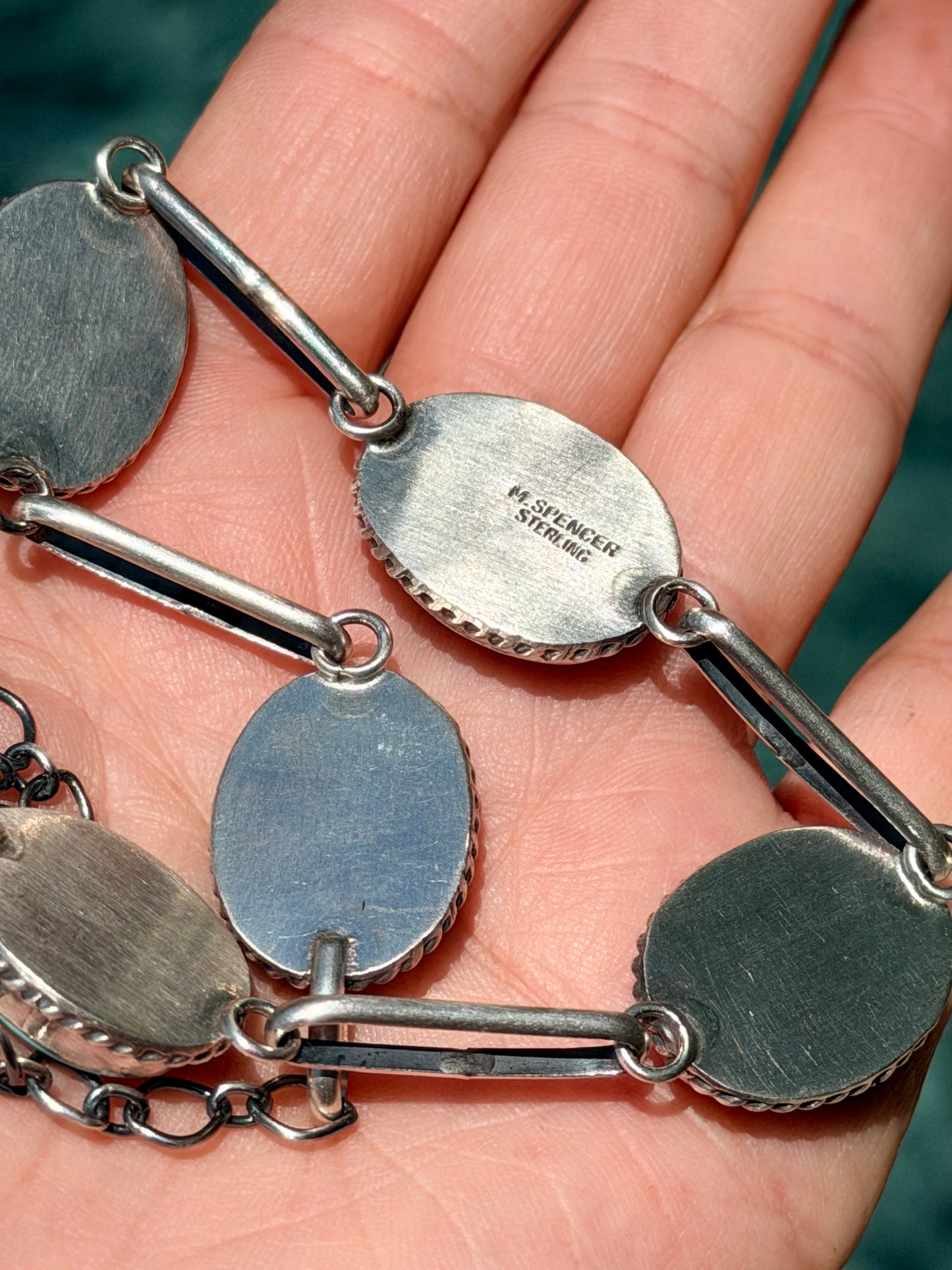 5 Stone Turquoise Choker By Native American Master Silversmith Mary Ann Spencer