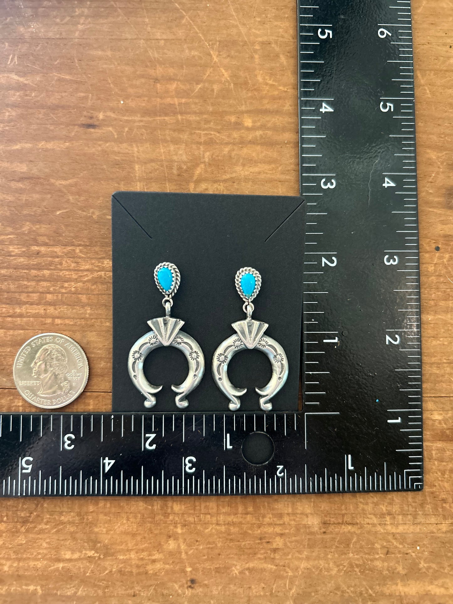 Naja Turquoise Earrings by Navajo Artist Verley Betone