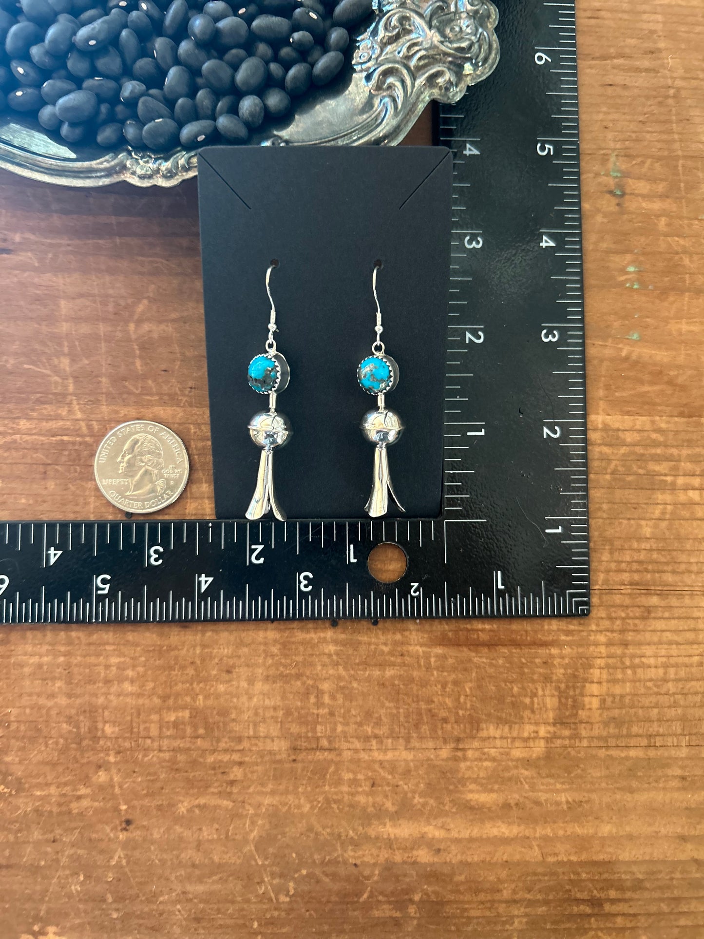 Turquoise Squash Blossom Earrings