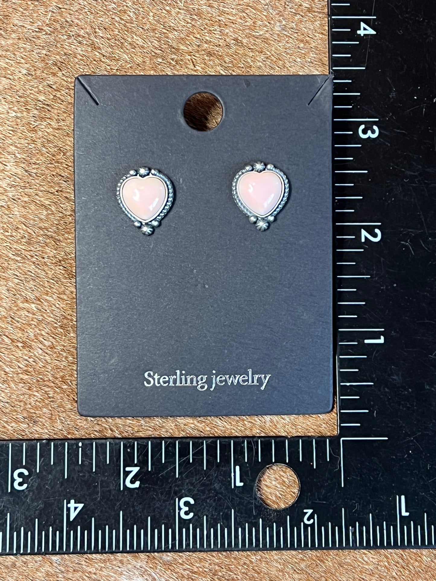 Pink Conch Heart Studs