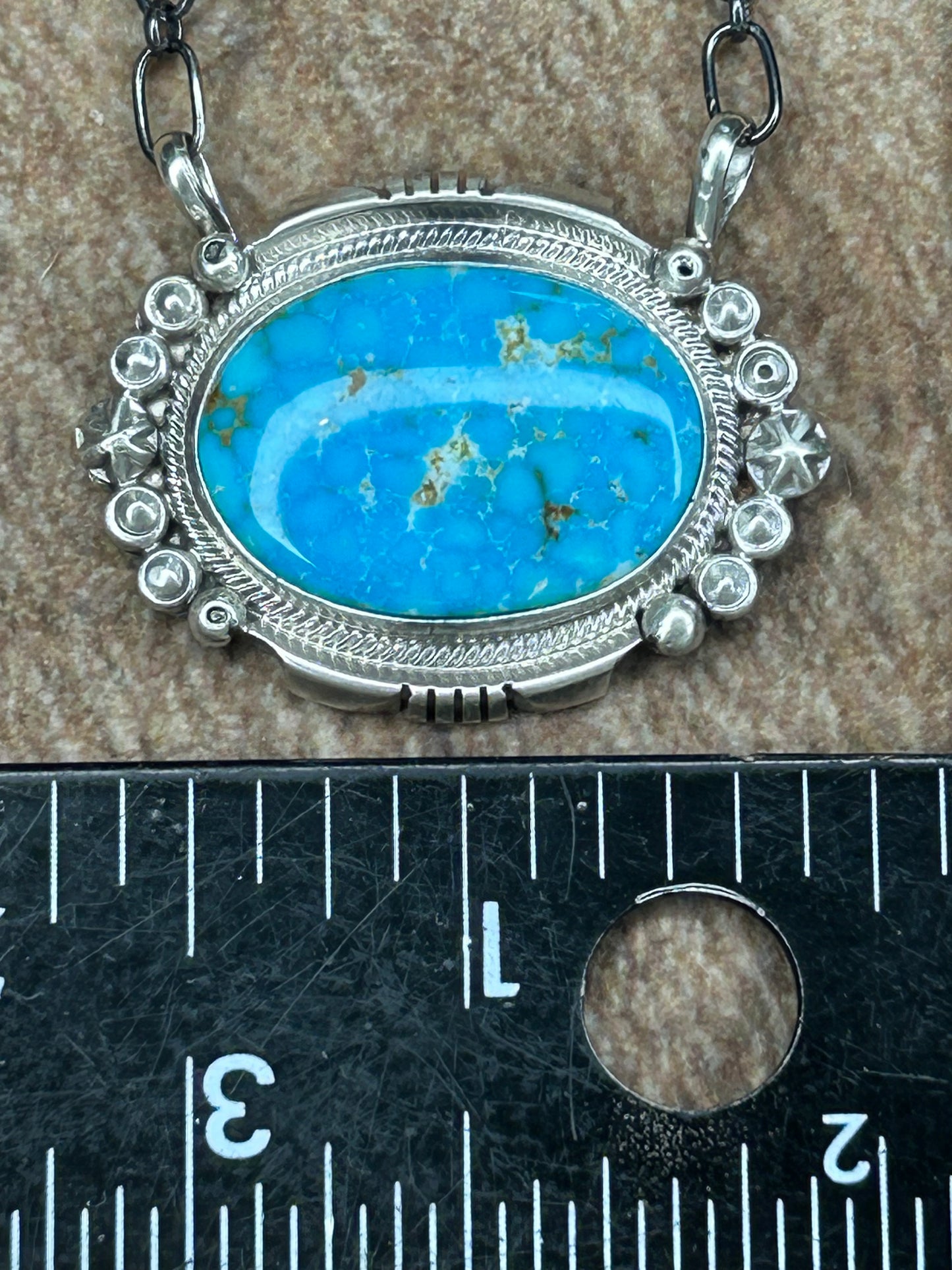 Authentic Gorgeous Bright Turquoise with Silver Detail by Daniel Benally