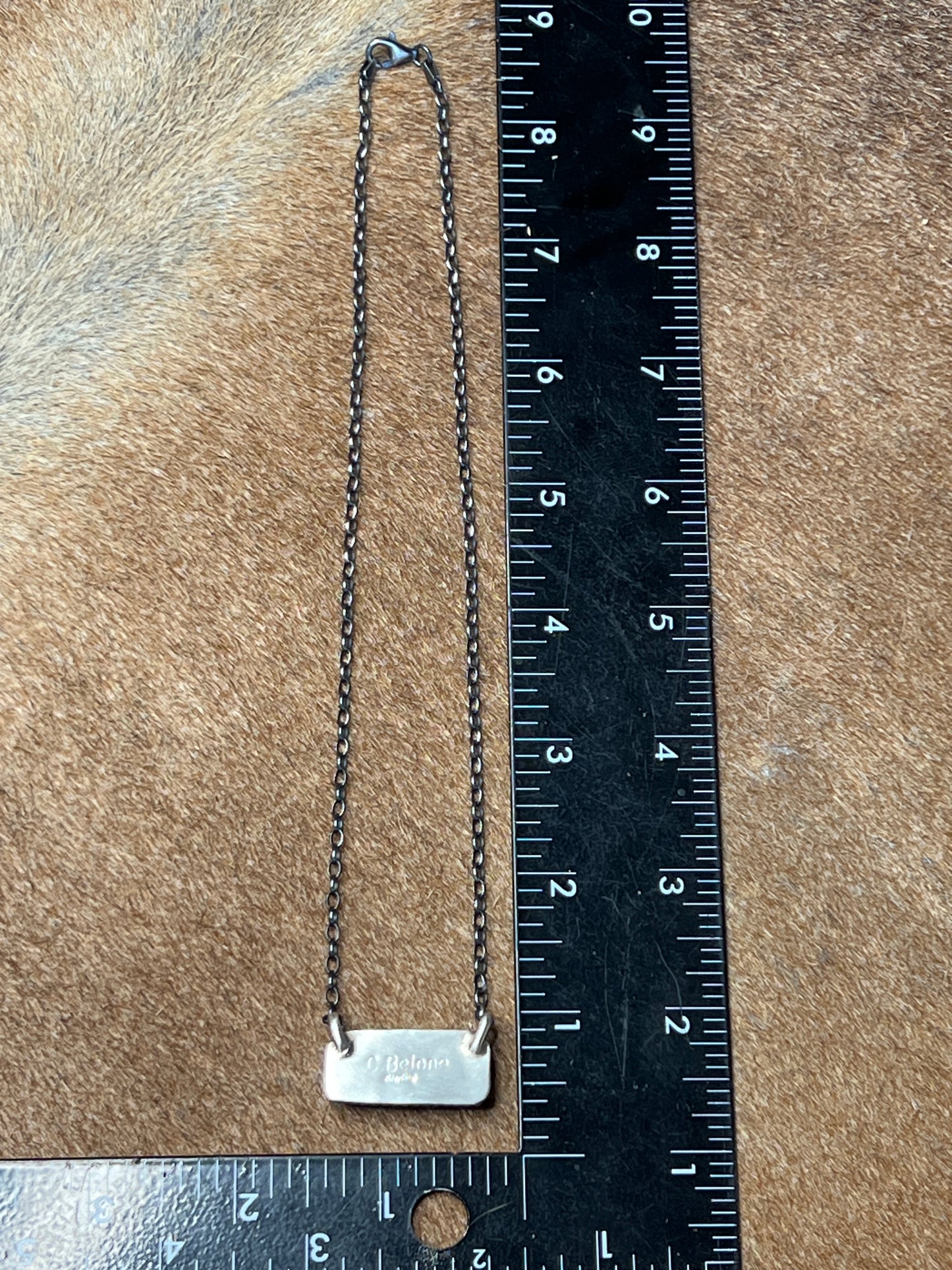 Authentic Navajo White Buffalo Bar Becklace