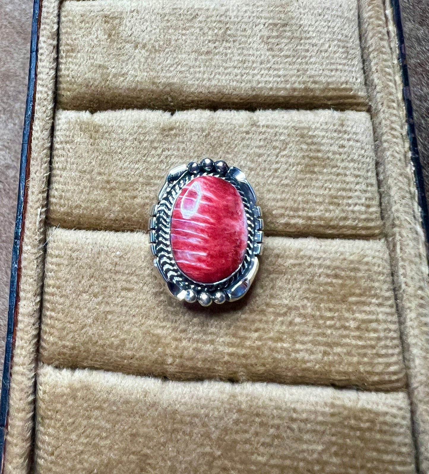 Native Spiny Oyster Ring by Samuel Yellowhair size 6