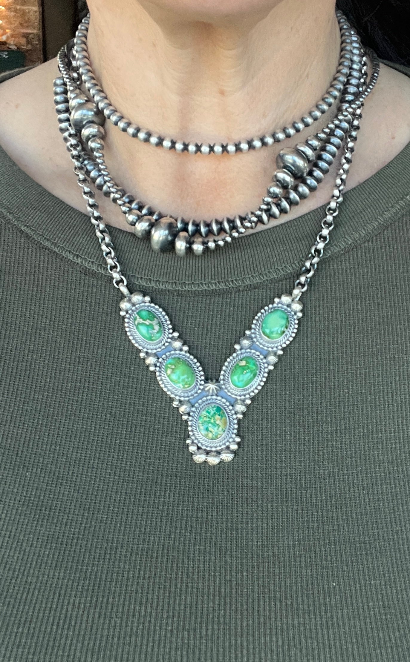 Sonoran Gold Necklace by Navajo Tom Lewis