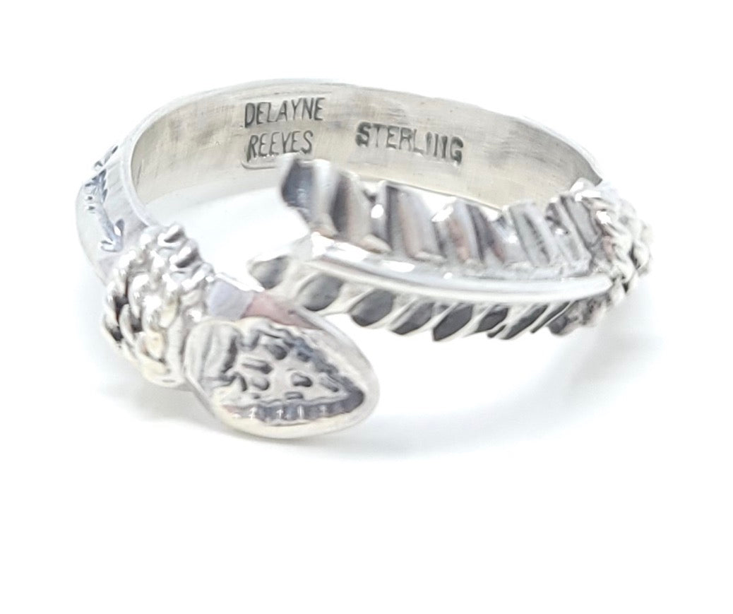 Delayne Reeves Adjustable Sterling Silver Triangle Wire Arrow Ring