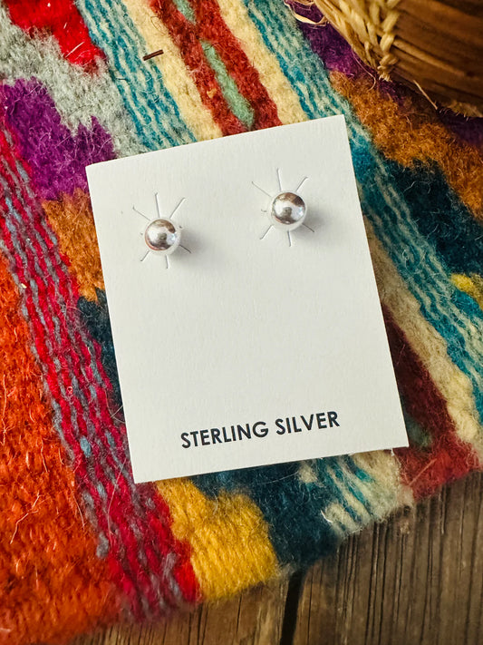 HANDCRAFTED 6MM STERLING SILVER PEARL STUD EARRINGS