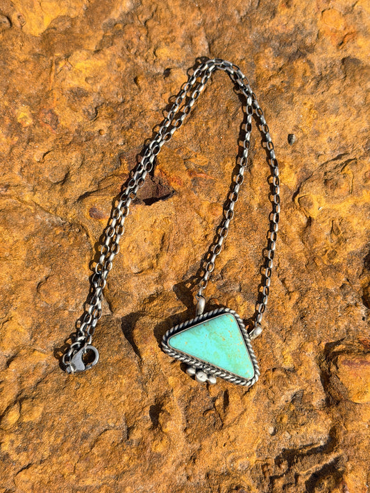 Authentic Augustine Largo Turquoise & Sterling Silver Cluster Necklace