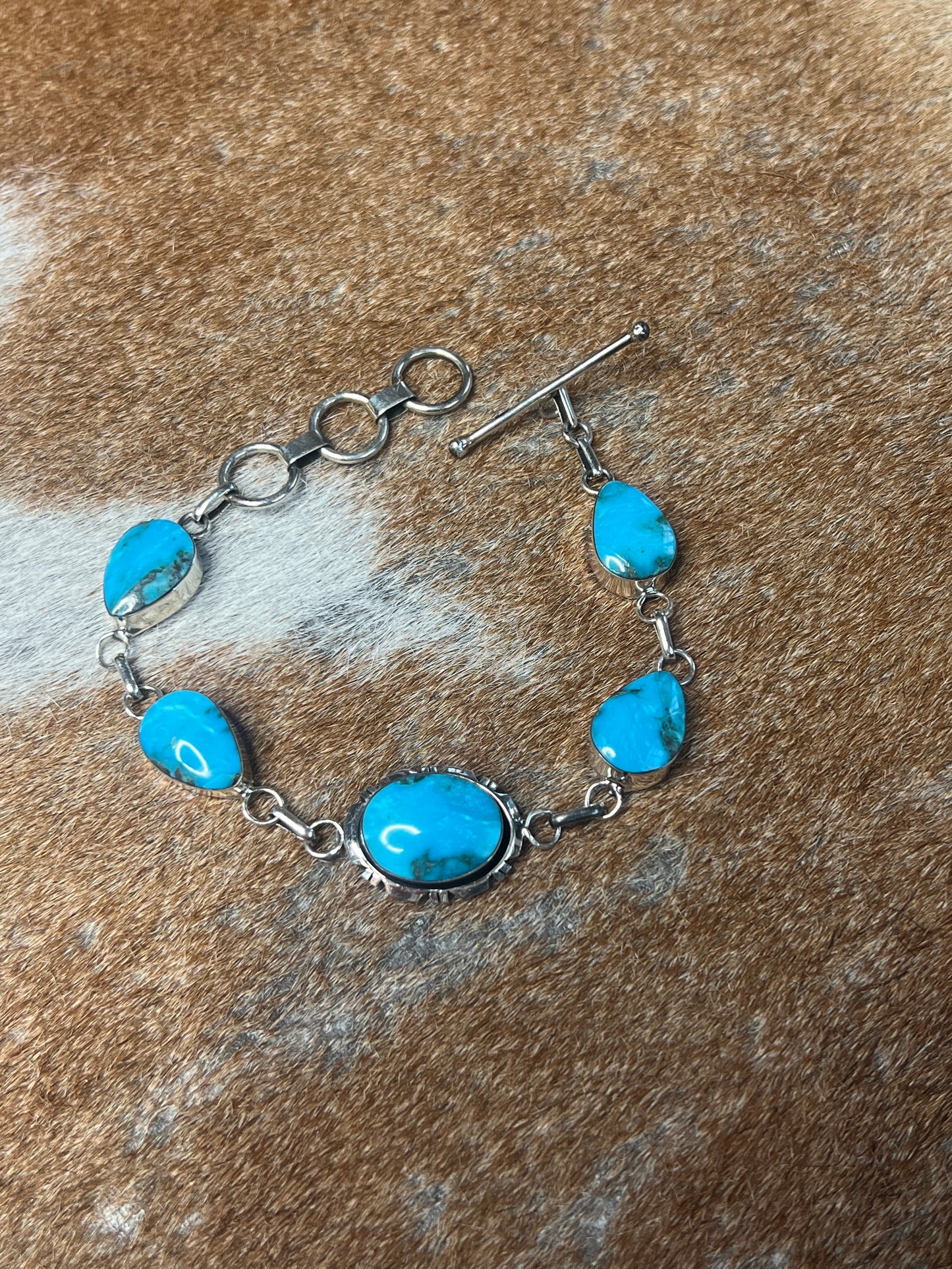 5 Stone Turquoise Bracelet