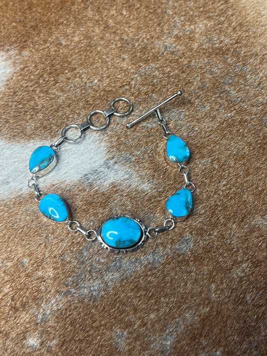 5 Stone Turquoise Bracelet
