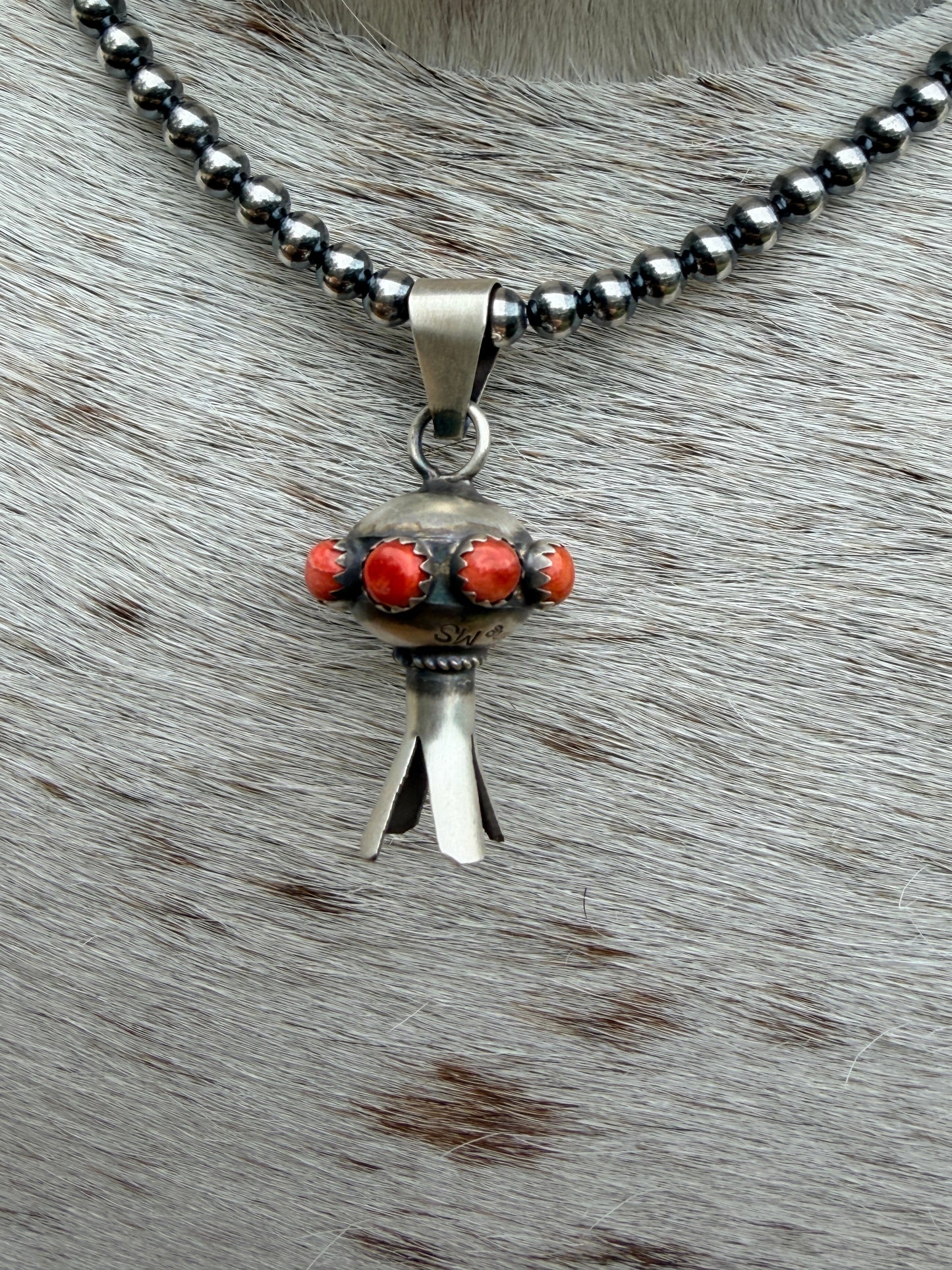 Native Made Monica Smith Navajo Blossom Pendant- Choose your color