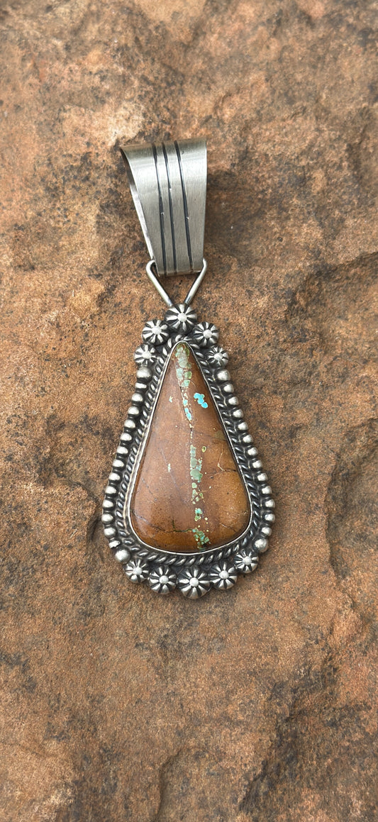 Alfred Martinez Ribbon Royston Turquoise & Sterling Silver Pendant