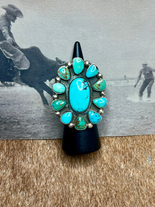 Large Turquoise Cluster Ring By Geraldine James