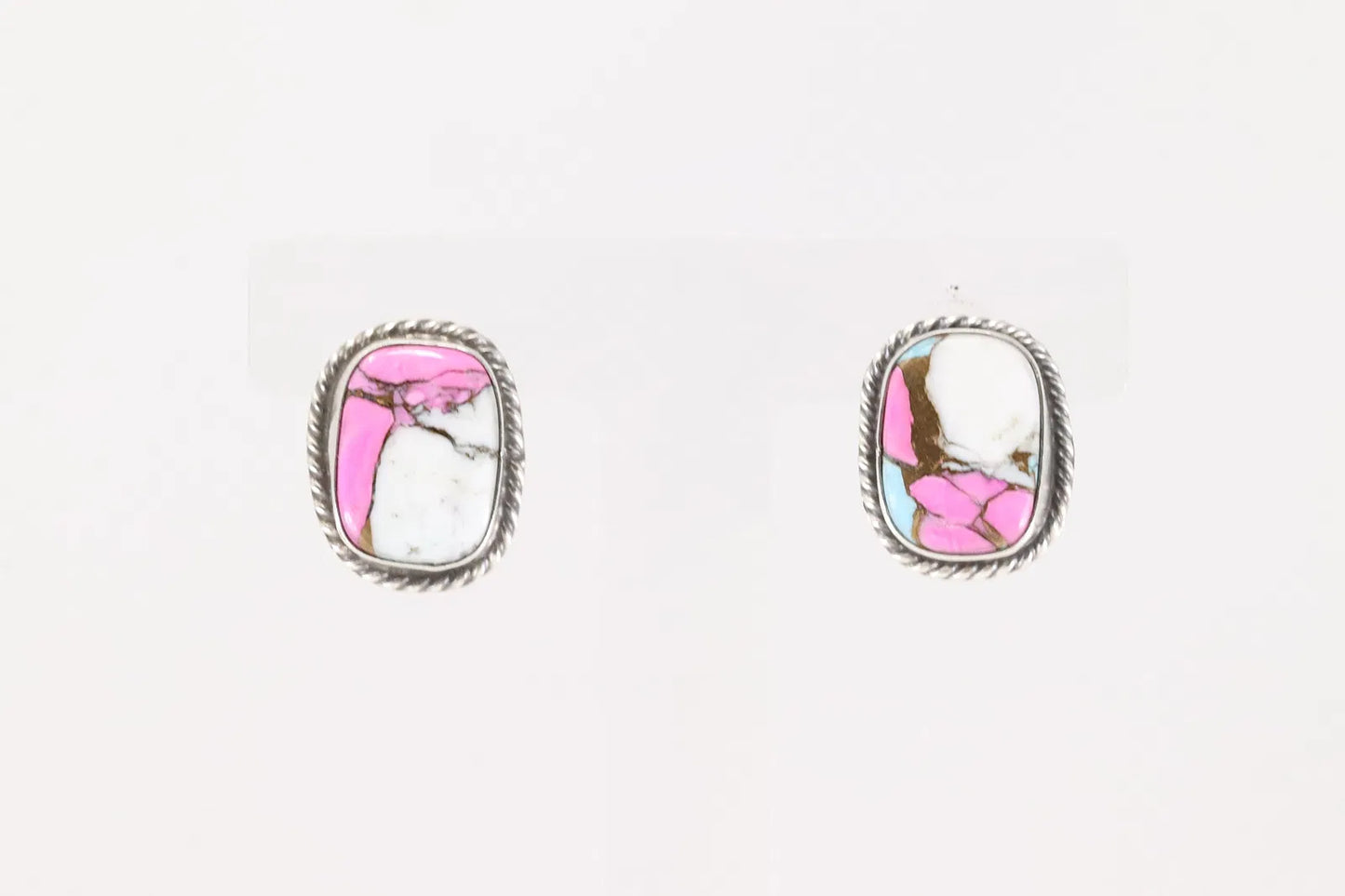 Cotton Candy Studs with Rope Design by Navajo Artist Chassity Belone