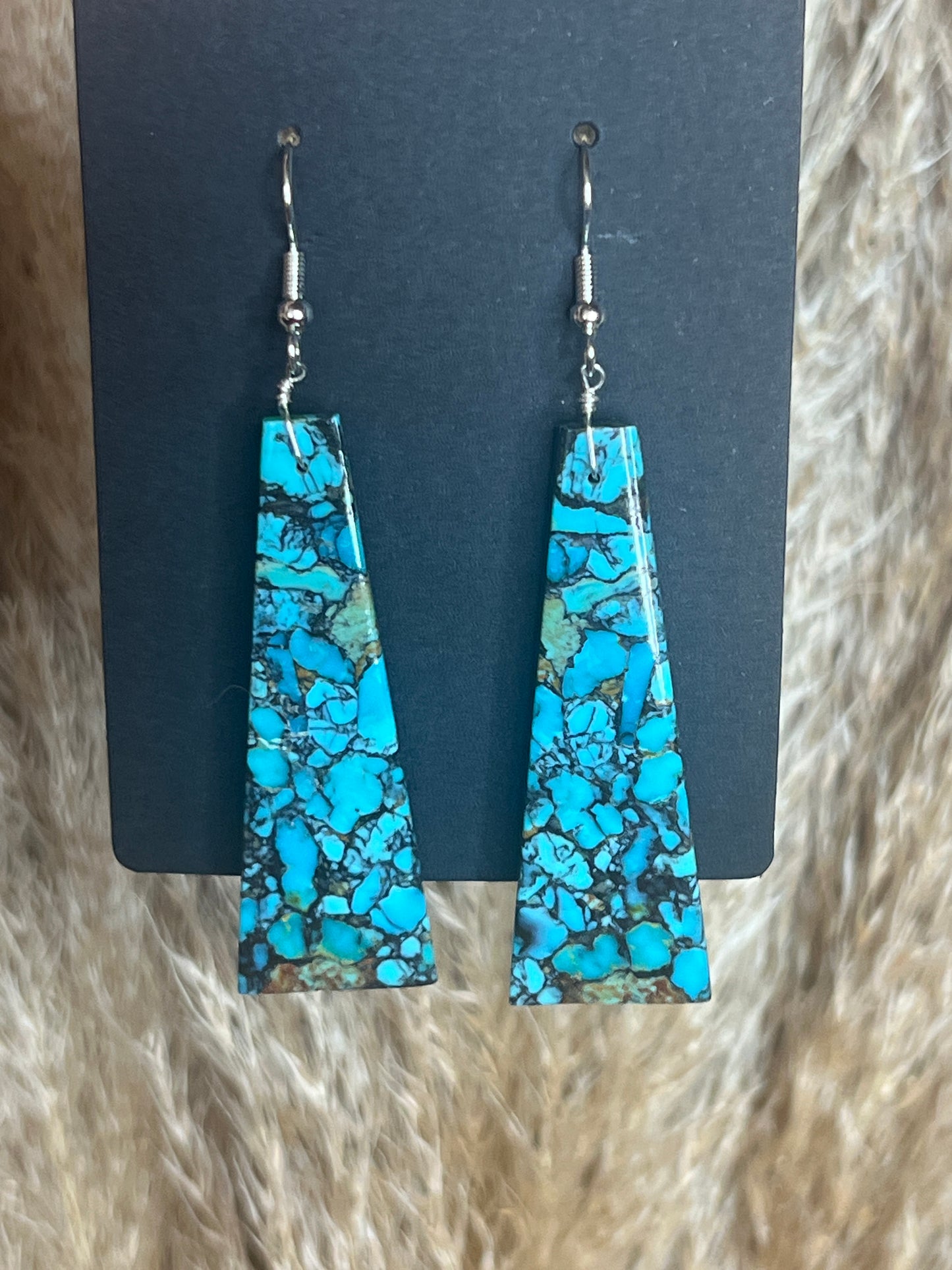 Authentic Turquoise Slab Earrings