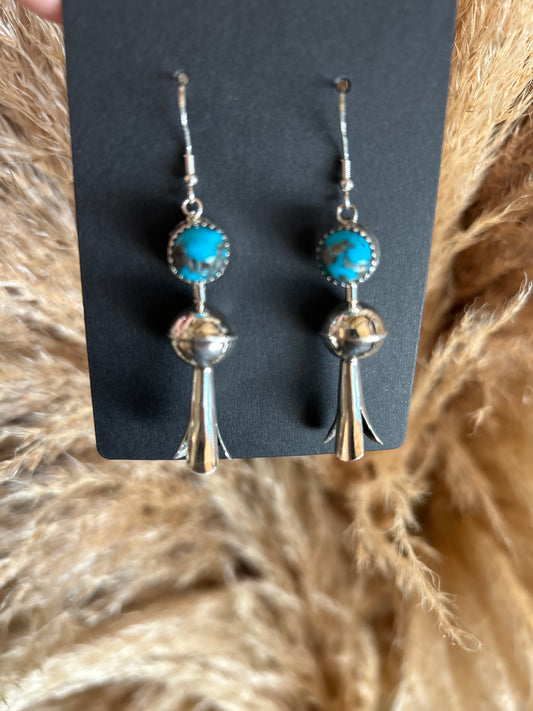 Turquoise Squash Blossom Earrings