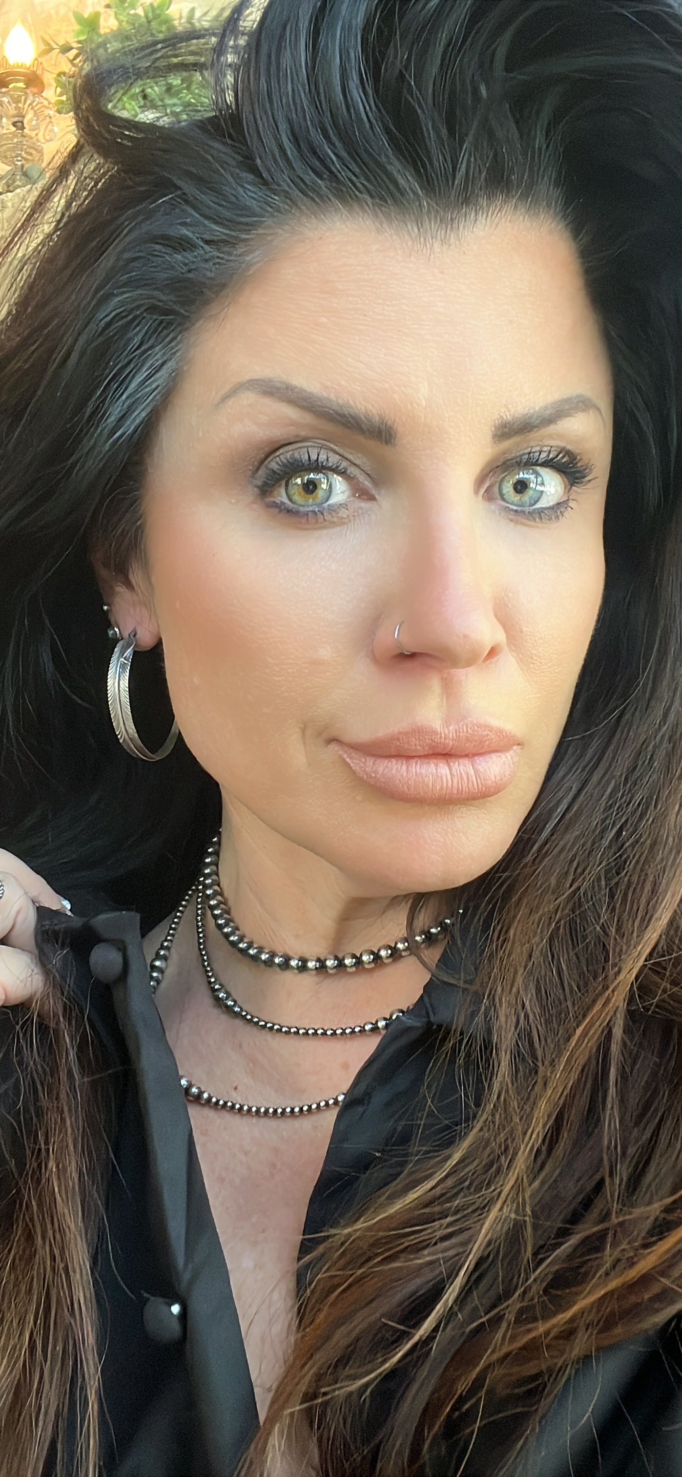 Chris Charley Native American Sterling Silver Feather Semi Hoop Earrings