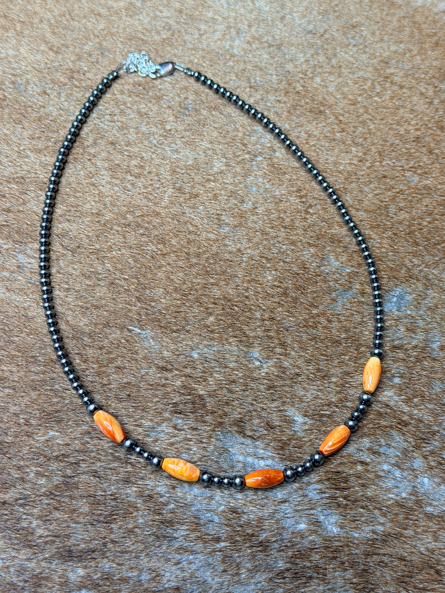 Orange Spiny Oyster Necklace– 14.5”