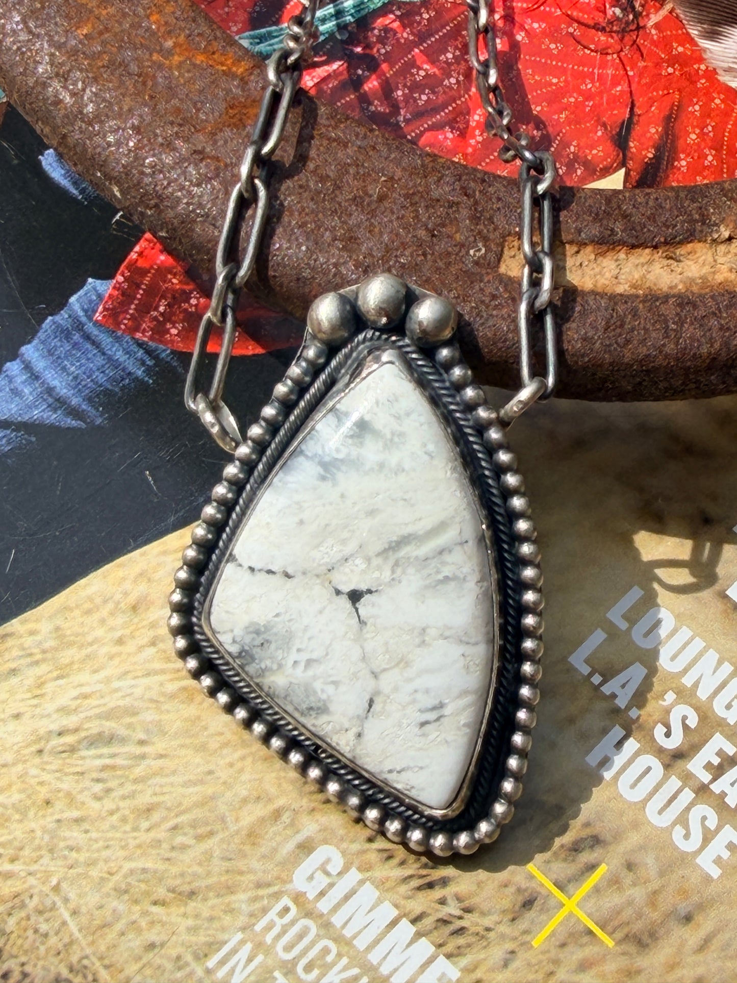 Native Made White Buffalo Stone Necklace