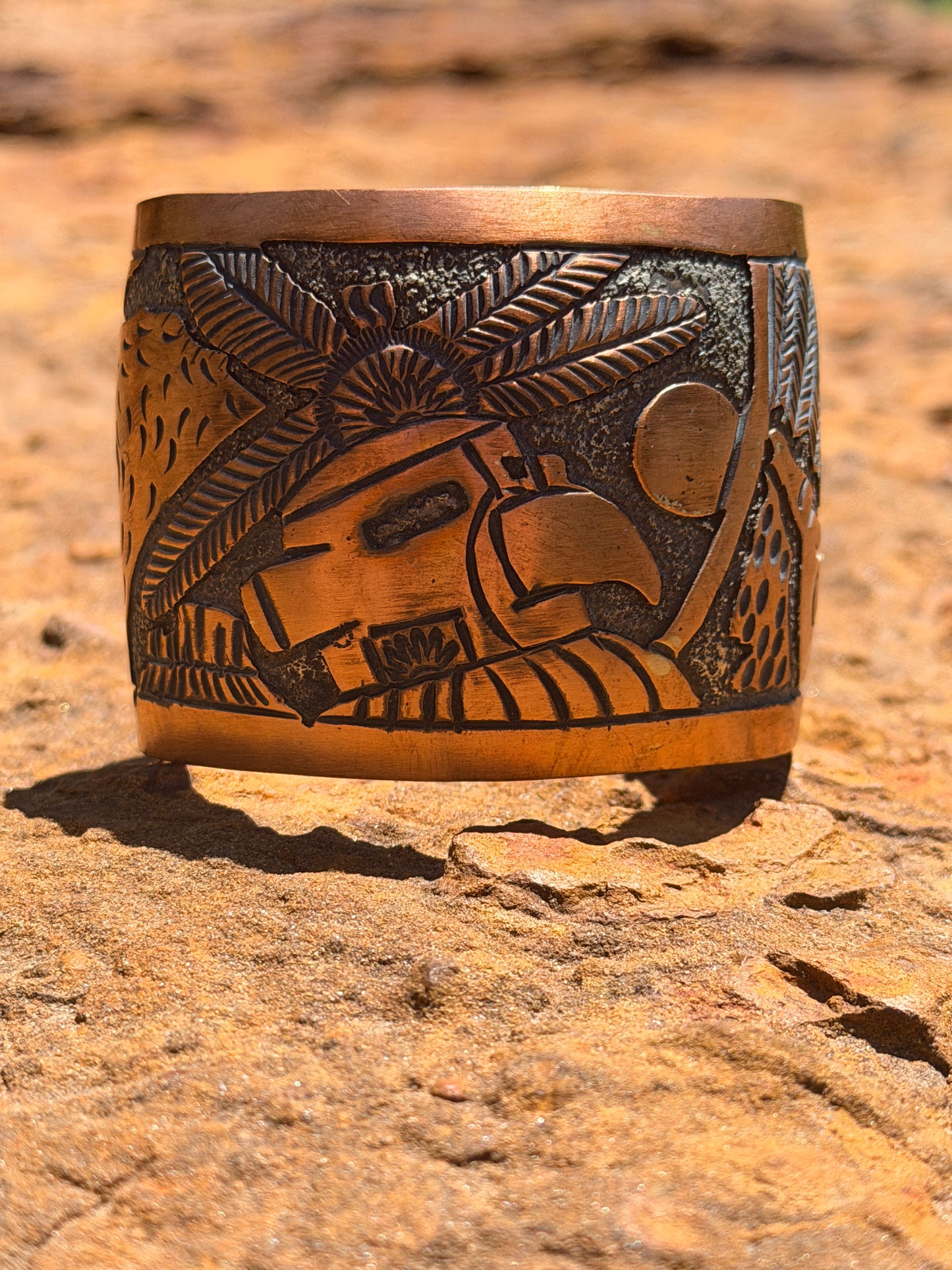 Navajo Copper Storyteller Cuff by Becenti