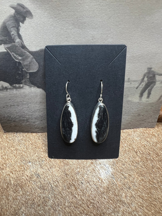 Large Navajo White Buffalo Earrings