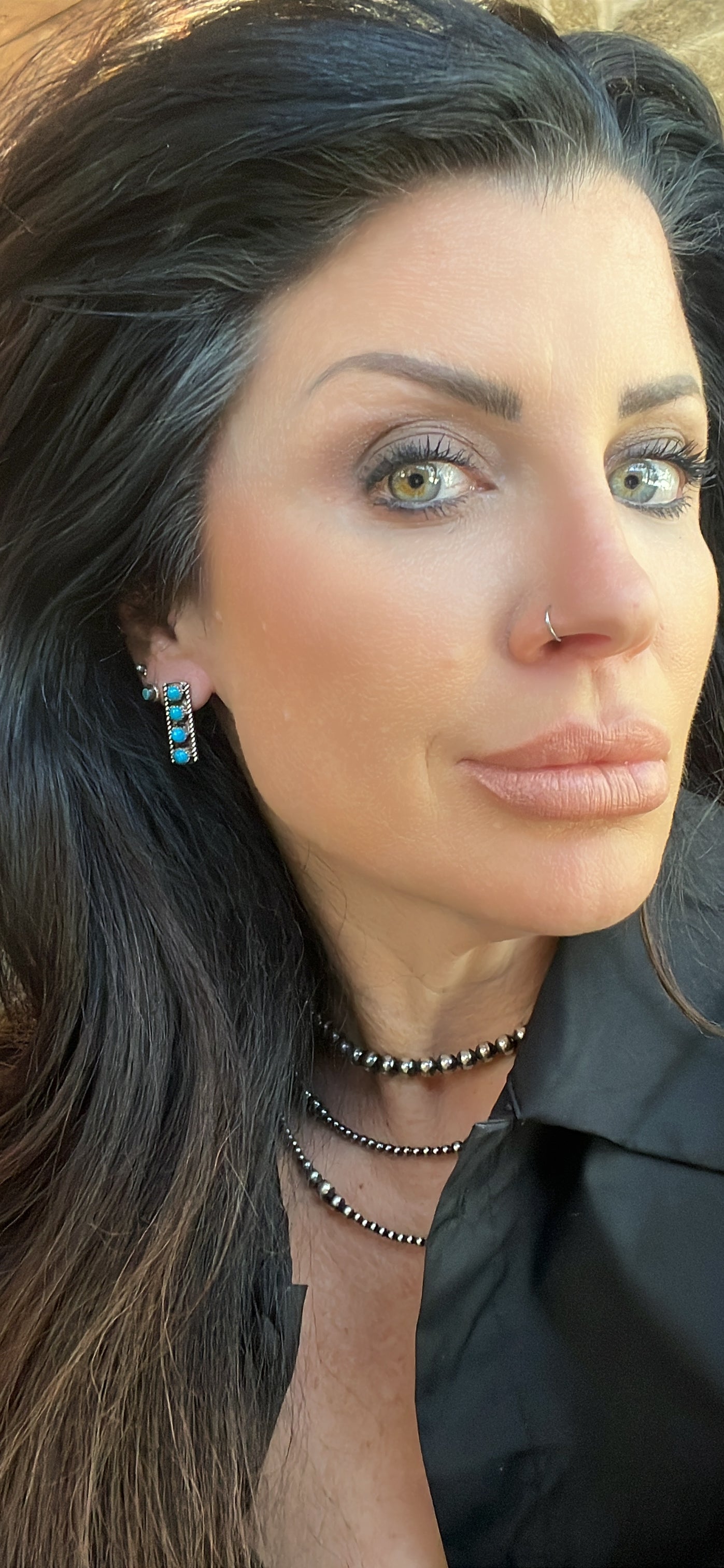 4 Stone Kingman Native American Earrings