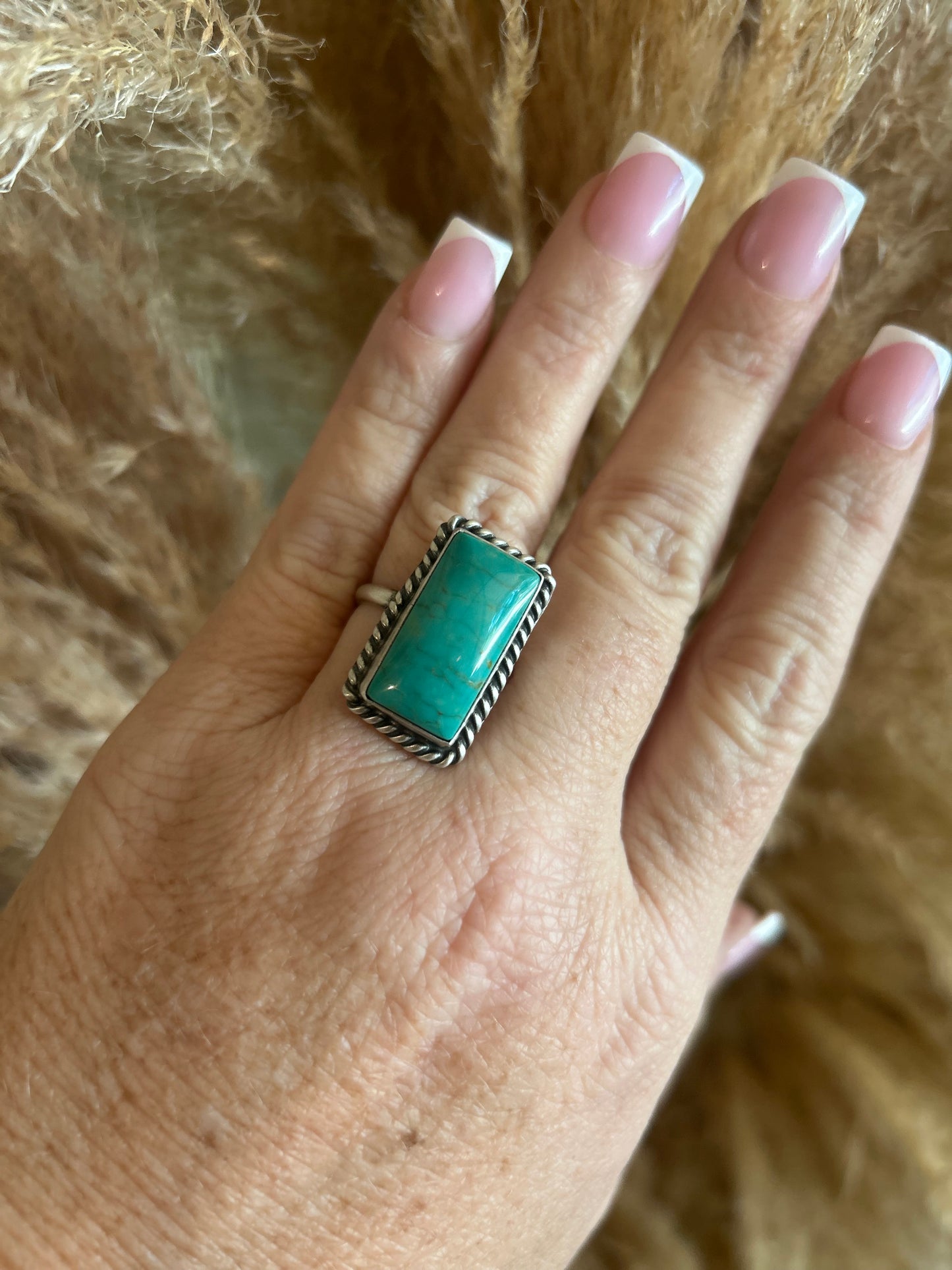 Johnny Dixon Chubby Bar Adjustable Turquoise Ring