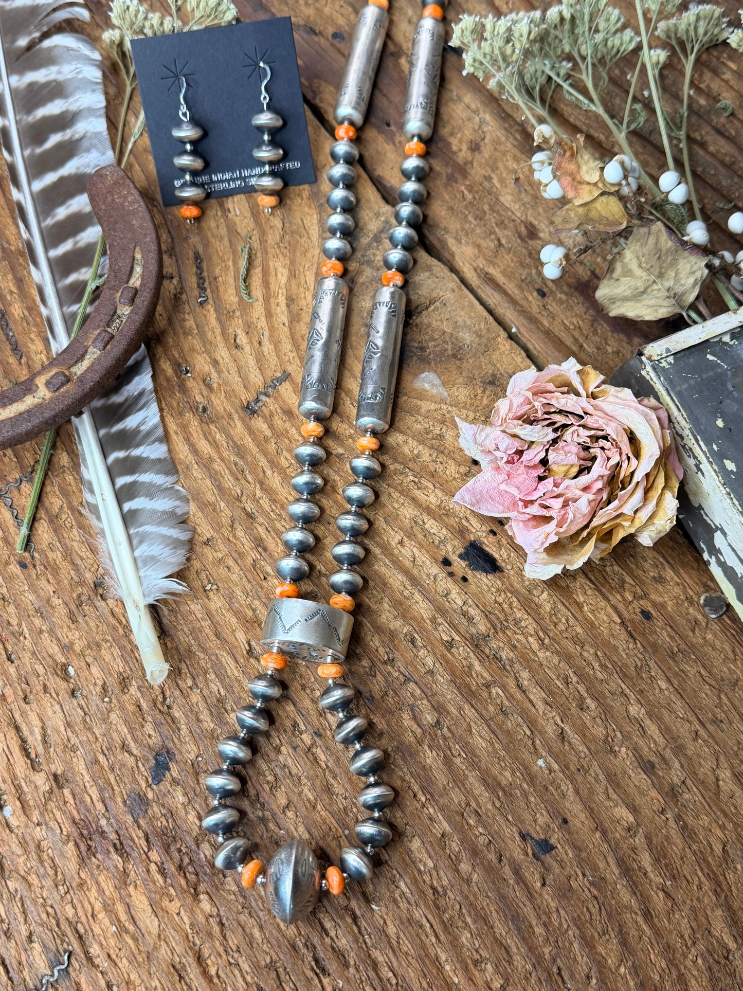 Sharon Cooley 34” Spiny Oyster Navajo Pearl Jacla Set