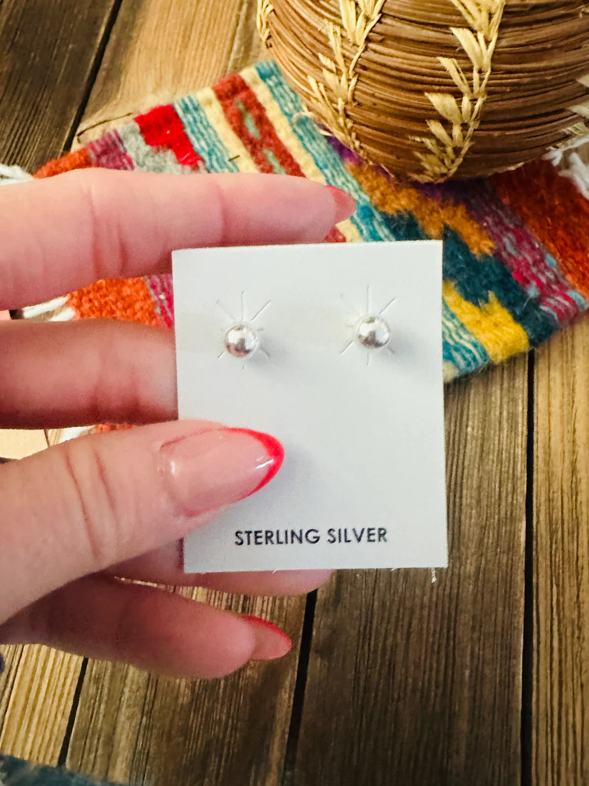 HANDCRAFTED 6MM STERLING SILVER PEARL STUD EARRINGS