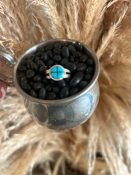 Zuni and Onyx Inlay Ring size 7.5