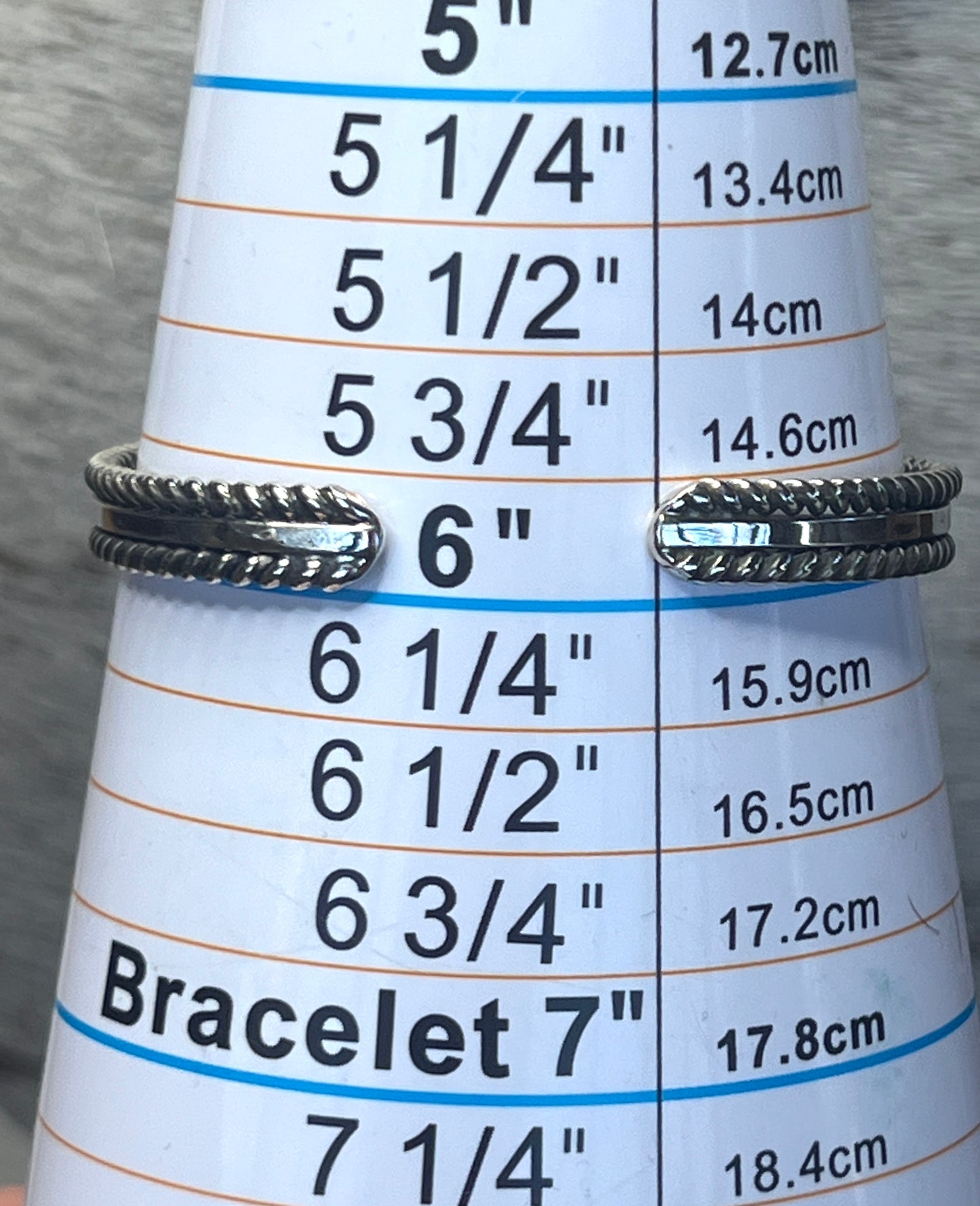 3 Stone Turquoise Cuff with Rope Design