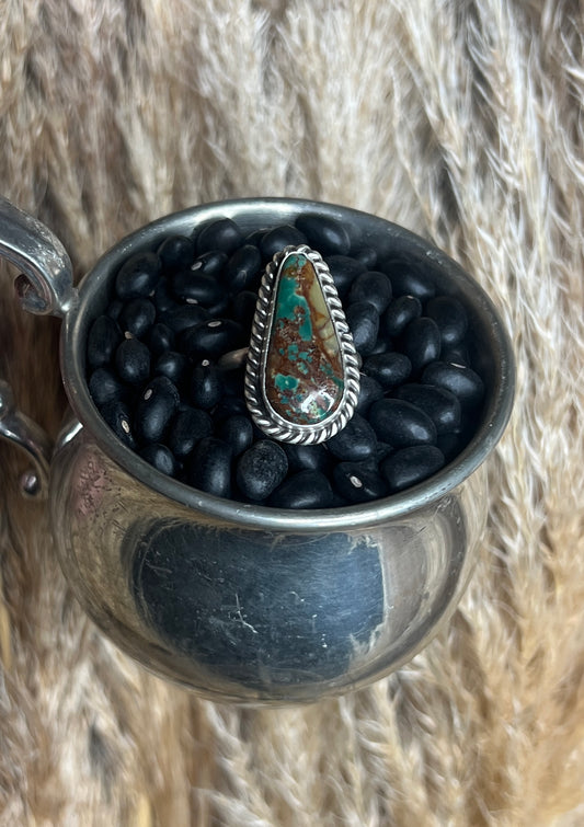 Beautiful Earthy Turquoise Adjustable Ring By Dixon