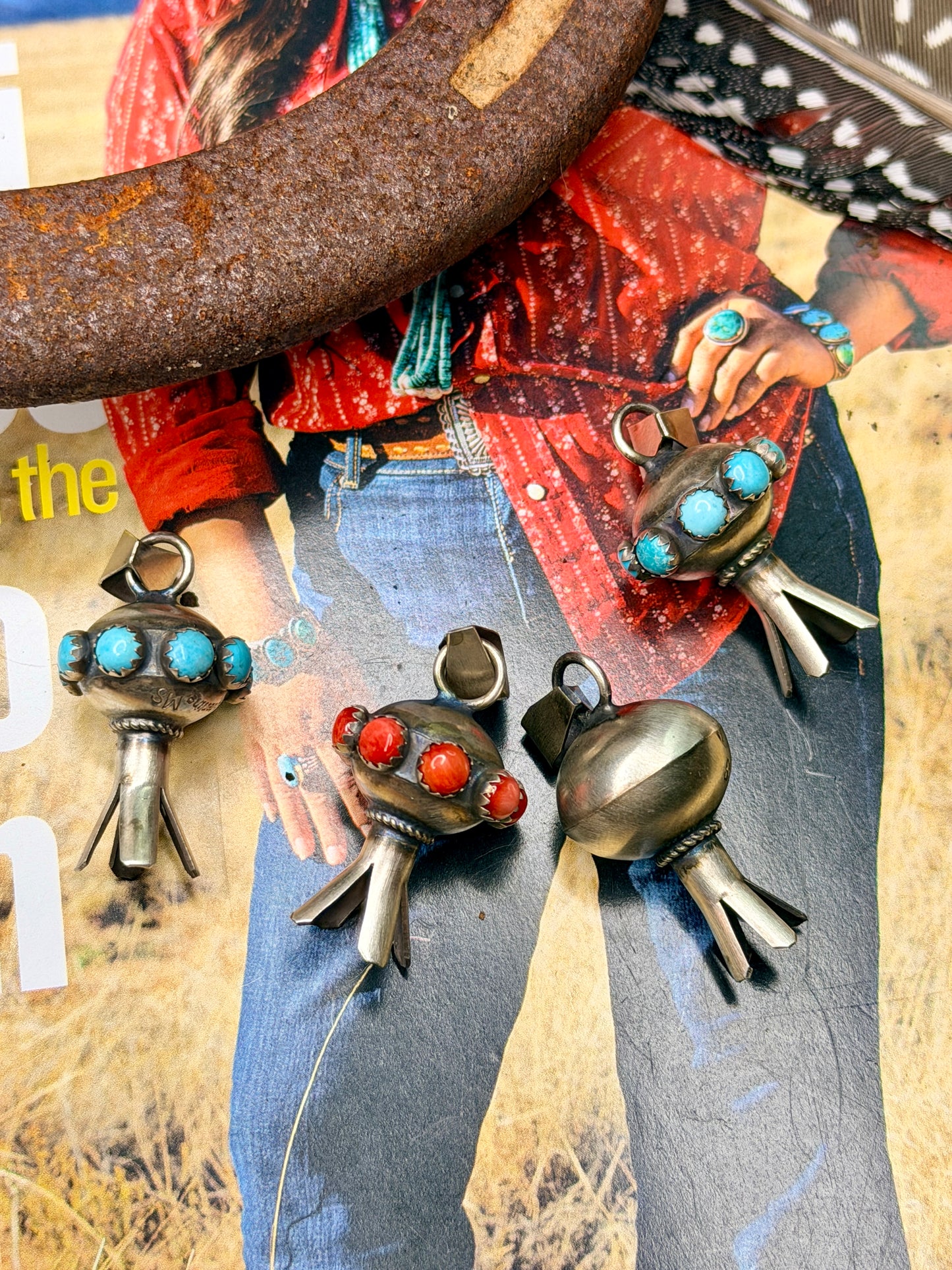 Native Made Monica Smith Navajo Blossom Pendant- Choose your color
