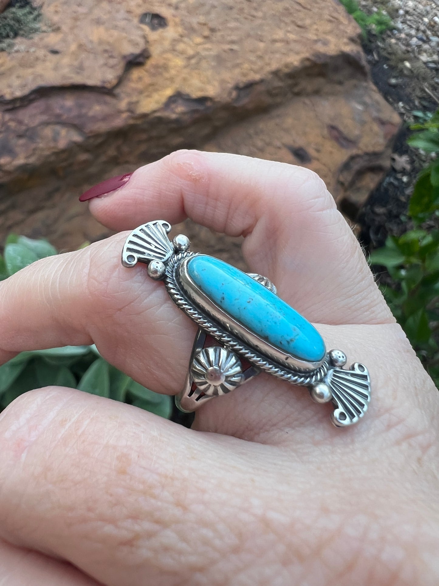 Turquoise Ring by M Benally size 7