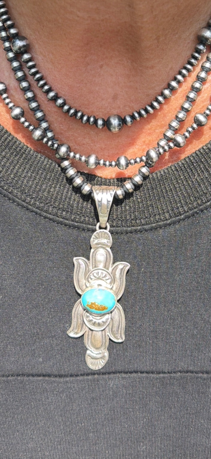 Native Made by Patrick Yazzie Turquoise & Sterling Silver Pendant